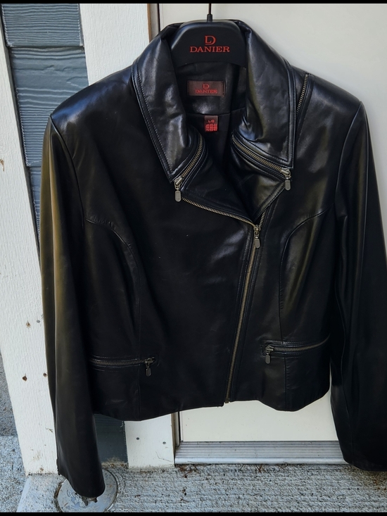 Danier Jackets & Blazers - Danier Black Leather Asymmetrical Zip Jacket